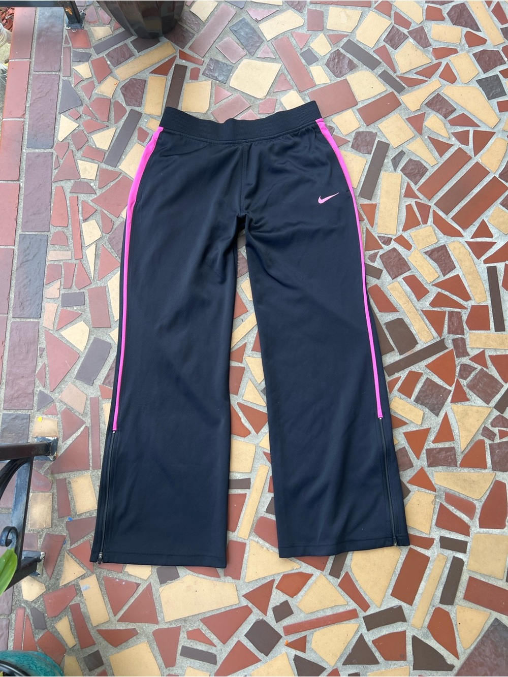 Nike Black Joggers with Pink Trim Dri-Fit Pants